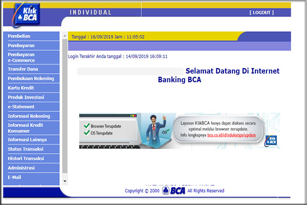 Transfer internet banking BCA