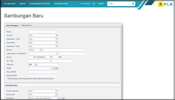 Pasang Listrik Baru PLN via Online
