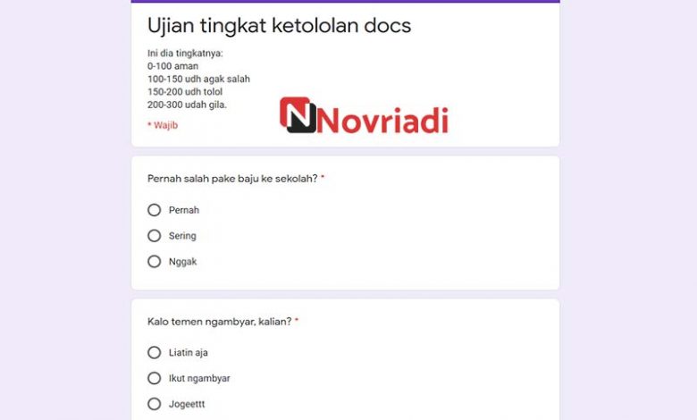 Ujian Keperempuanan Docs - √Ujian Seme Google Docs Form ...